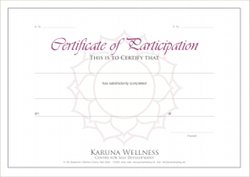 A certificate of Karuna Wellness - Centre for Self-Development